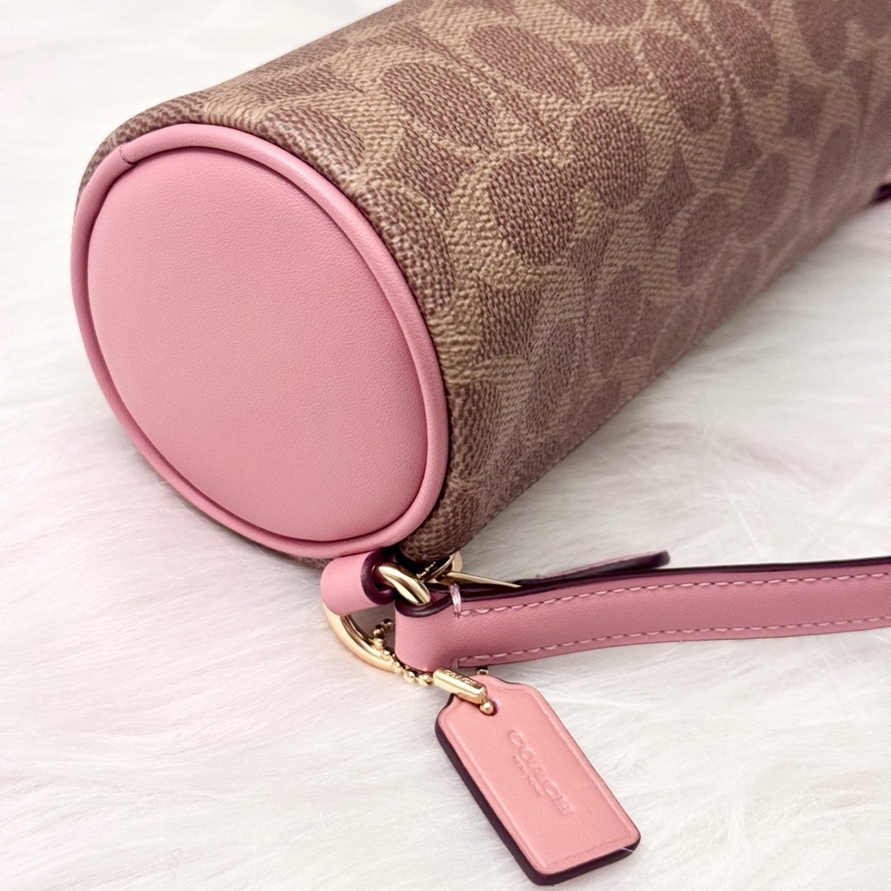 Coach Nolita Barrel Bag In Colorblock Signature Canvas CY040 in Pink petal NWT - Picture 9 of 11